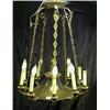 Image 1 : AN EMPIRE STYLE PATINATED METAL TEN-LIGHT CHANDELIER