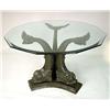 Image 1 : A REGENCY STYLE PATINATED BRONZE DOLPHIN BASE CENTER TABLE
