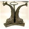 Image 2 : A REGENCY STYLE PATINATED BRONZE DOLPHIN BASE CENTER TABLE