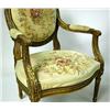Image 3 : A PAIR OF LOUIS XVI STYLE CARVED GILTWOOD FAUTEUIL A LA RIENE