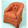 Image 1 : A CONTEMPORARY TUFTED RED UPHOLSTERED CLUB CHAIR
