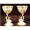 Image 1 : A PAIR OF SILVER PLATED ORNATE DOLPHIN-MOTIF MASTER SALTS