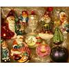 Image 1 : A GROUP OF ASSORTED  PAINT-DECORATED FIGURAL GLASS CHRISTMAS ORNAMENTS