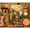 Image 1 : A GROUP OF ASSORTED OVERSIZE PAINT-DECORATED FIGURAL GLASS CHRISTMAS ORNAMENTS