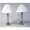 Image 1 : A PAIR OF SILVER-PLATED CUT GLASS COLORLESS TABLE LAMPS
