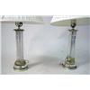 Image 2 : A PAIR OF SILVER-PLATED CUT GLASS COLORLESS TABLE LAMPS