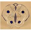 Image 2 : A COBALT CUT TO CLEAR GLASS MOTH-FORM DISH