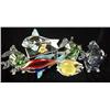 Image 1 : A GROUP OF POLYCHROME AND COLORLESS GLASS FISH SCULPTURES