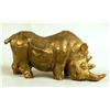 Image 3 : TWO CAST BRONZE RHINOCEROS FIGURALS