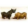 Image 4 : TWO CAST BRONZE RHINOCEROS FIGURALS