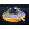 Image 3 : AN AMBER AND BLUE GLASS ART GLASS SCULPTURE