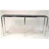 Image 1 : A CONTEMPORARY CHROME AND MARBLE PIER TABLE