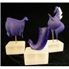Image 1 : A GROUP OF FROSTED COBALT GLASS SCULPTURES