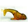 Image 1 : A RECUMBENT GLASS GIRAFFE