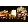 Image 1 : A BOXED SET OF THREE TRAIN-FORM NORTH POLE EXPRESS GLASS ORNAMENTS