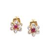 Image 1 : Plated 18KT Yellow Gold 0.20ctw Ruby and Diamond Earrings