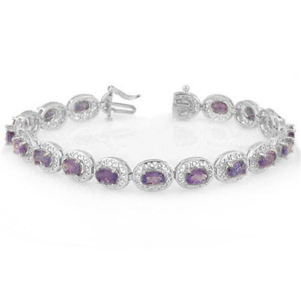 18.0 ctw Tanzanite Bracelet 18k White Gold - REF-161X8A