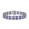 Image 3 : 28.22 ctw Tanzanite & Diamond Bracelet 14K White Gold - REF-400R2K