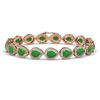 Image 1 : 13.19 ctw Jade & Diamond Micro Pave Halo Bracelet 10k Rose Gold - REF-305A8N