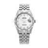 Image 2 : Rolex Men's Stainless Steel, QuickSet, Arabic Dial with Pyrimid Diam Bezel  - REF-509W5H