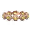 Image 1 : 40.37 ctw Canary Citrine & Diamond Victorian Bracelet 14K Rose Gold - REF-1186H4R