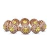 Image 2 : 40.37 ctw Canary Citrine & Diamond Victorian Bracelet 14K Rose Gold - REF-1186H4R