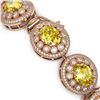 Image 3 : 40.37 ctw Canary Citrine & Diamond Victorian Bracelet 14K Rose Gold - REF-1186H4R