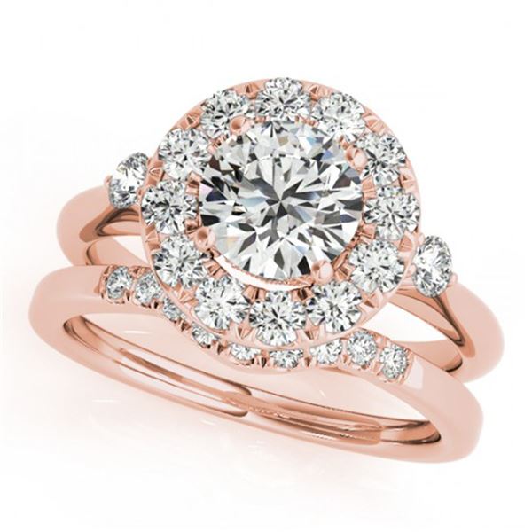 1.37 ctw Certified VS/SI Diamond 2pc Wedding Set Halo 14k Rose Gold - REF-165K3Y