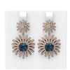Image 1 : 6.5 ctw London Topaz & Diamond Earrings 18K Rose Gold - REF-327Y3X