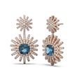 Image 2 : 6.5 ctw London Topaz & Diamond Earrings 18K Rose Gold - REF-327Y3X
