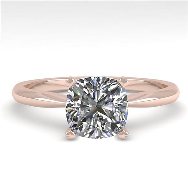 1 ctw Cushion Cut VS/SI Diamond Engagment Designer Ring 18k Rose Gold - REF-233W2H