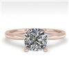 Image 1 : 1 ctw Cushion Cut VS/SI Diamond Engagment Designer Ring 18k Rose Gold - REF-233W2H