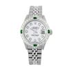 Image 2 : Rolex Men's Stainless Steel, QuickSet, Diam Dial & Diam/Emerald Bezel - REF-557X4Y