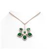 Image 1 : 15.50 ctw Emerald Diamond Necklace 18K Rose Gold - REF-343R6K