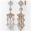 Image 3 : 5.5 ctw Princess Cut Diamond Designer Earrings 18K Rose Gold - REF-722H4R
