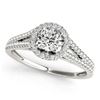 Image 1 : 1.3 ctw Certified VS/SI Diamond Halo Ring 18k White Gold - REF-284M2G