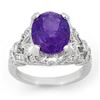 Image 1 : 6.10 ctw Tanzanite & Diamond Ring 14k White Gold - REF-238W8H