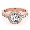 Image 1 : 1.4 ctw Certified VS/SI Diamond Halo Ring 18k Rose Gold - REF-287W9H