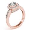 Image 3 : 1.4 ctw Certified VS/SI Diamond Halo Ring 18k Rose Gold - REF-287W9H