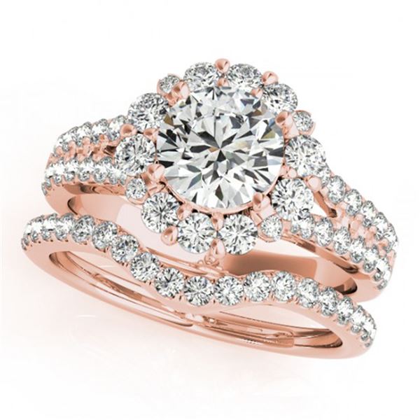 2.35 ctw Certified VS/SI Diamond 2pc Wedding Set Halo 14k Rose Gold - REF-328X2A