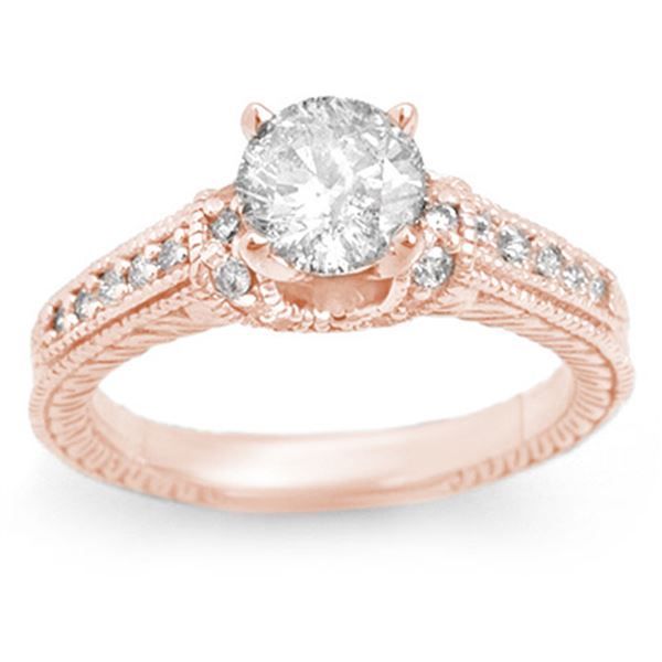 1.50 ctw Certified VS/SI Diamond Ring 14k Rose Gold - REF-376W9H