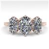 Image 1 : 2 ctw Past Present Future VS/SI Oval Cut Diamond Ring 18k Rose Gold - REF-414N2F