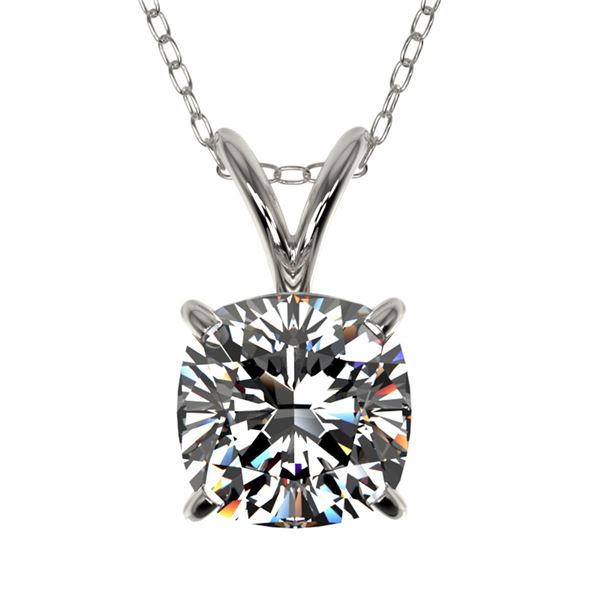 1 ctw Certified VS/SI Quality Cushion Cut Diamond Necklace 10k White Gold - REF-239Y3X