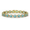 Image 1 : 14.82 ctw Swiss Topaz & Diamond Micro Pave Halo Bracelet 10k Yellow Gold - REF-263R6K
