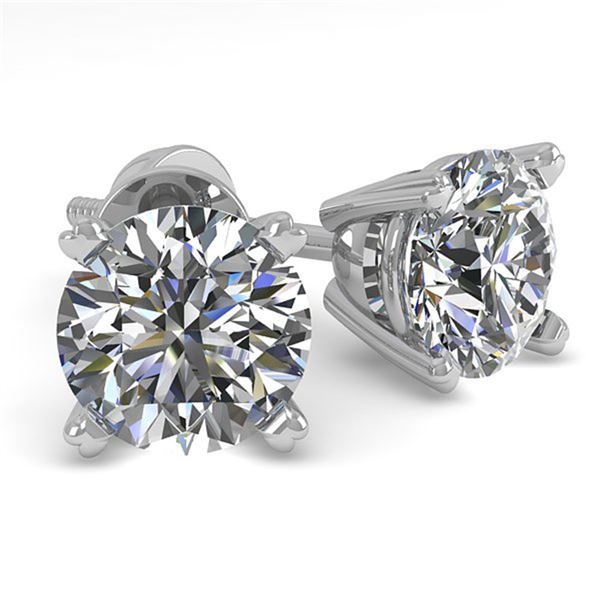 1.0 ctw VS/SI Diamond Stud Designer Earrings 18k White Gold - REF-116W6H