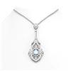 Image 1 : 9.05 ctw Aquamarine & Diamond Necklace 18K White Gold - REF-527Y3X