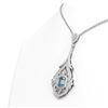 Image 2 : 9.05 ctw Aquamarine & Diamond Necklace 18K White Gold - REF-527Y3X