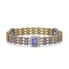 Image 2 : 25.62 ctw Tanzanite & Diamond Bracelet 14K Yellow Gold - REF-472A8N