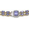 Image 3 : 35.32 ctw Tanzanite & Diamond Necklace 14K Yellow Gold - REF-527H3R