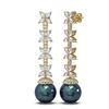 Image 2 : 5.79 ctw Diamond & Pearl Earrings 18K Yellow Gold - REF-607Y3X